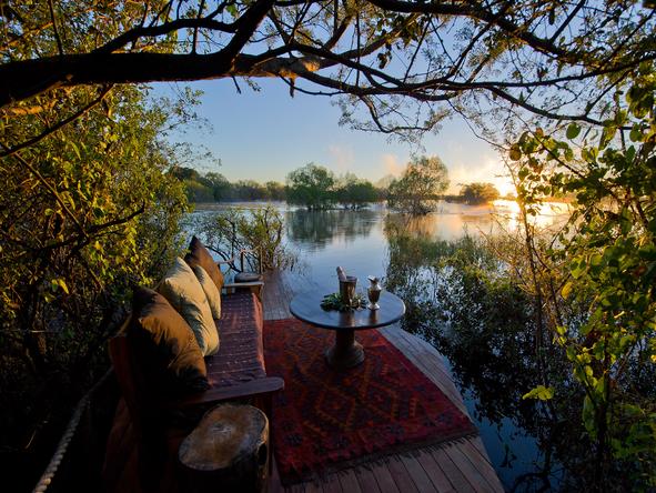 Sindabezi  Island Camp - outdoor sitting area